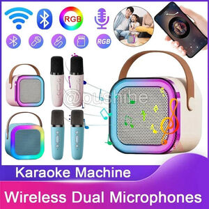 Karaoke Machine for All Ages Mini Portable Blue-Tooth Speaker with 2 Mics